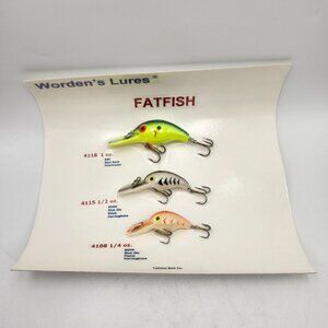 Yakima Wordens Lures Fatfish Fishing Show Display Card 3 Sizes Colors 548658